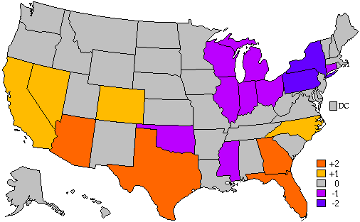 Electoral Vote Change Map