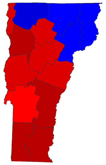 2012 Gubernatorial General Election - Vermont Election County Map