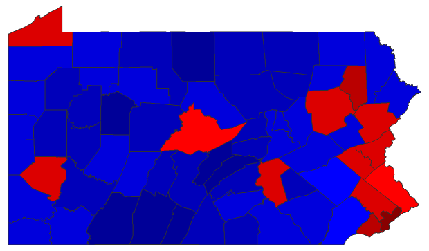 2012 Presidential General Election - Pennsylvania Election County Map