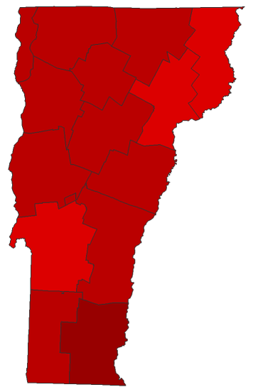 2012 Presidential General Election - Vermont Election County Map