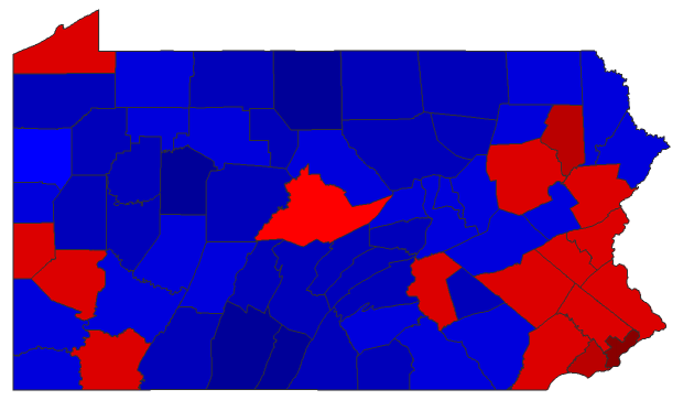 2012 Senatorial General Election - Pennsylvania Election County Map