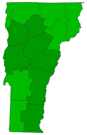 2012 Senatorial General Election - Vermont Election County Map