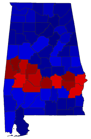 2014 Gubernatorial General Election - Alabama Election County Map