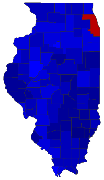 2014 Gubernatorial General Election - Illinois Election County Map