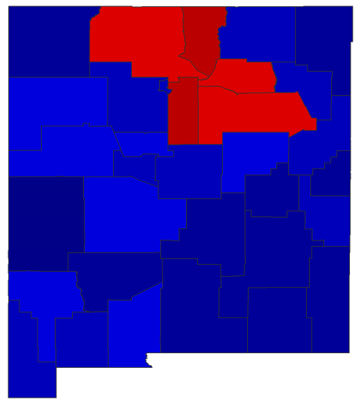 2014 Gubernatorial General Election - New Mexico Election County Map