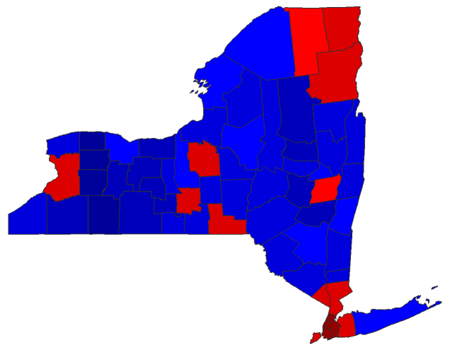 2014 Gubernatorial General Election - New York Election County Map