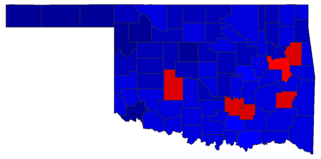 2014 Gubernatorial General Election - Oklahoma Election County Map