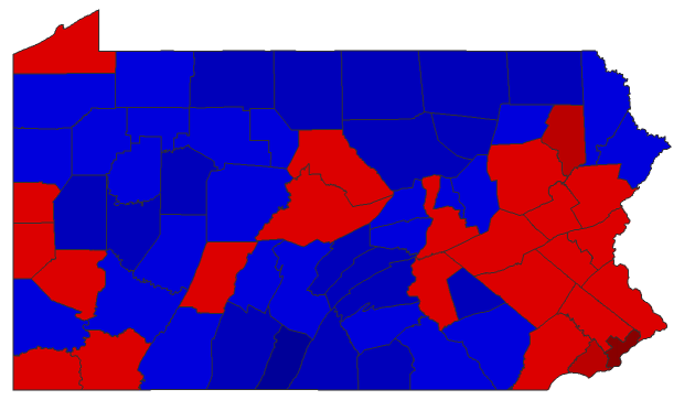 2014 Gubernatorial General Election - Pennsylvania Election County Map
