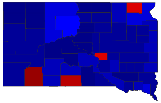 2014 Gubernatorial General Election - South Dakota Election County Map