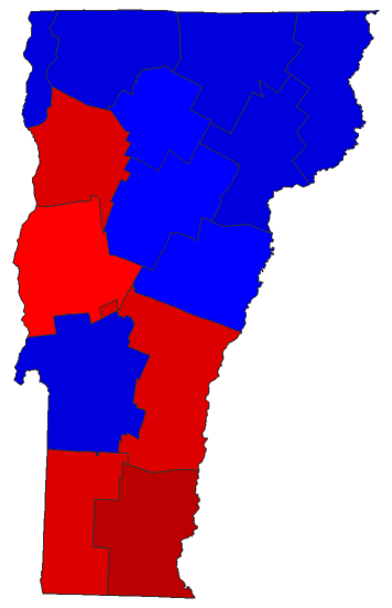 2014 Gubernatorial General Election - Vermont Election County Map