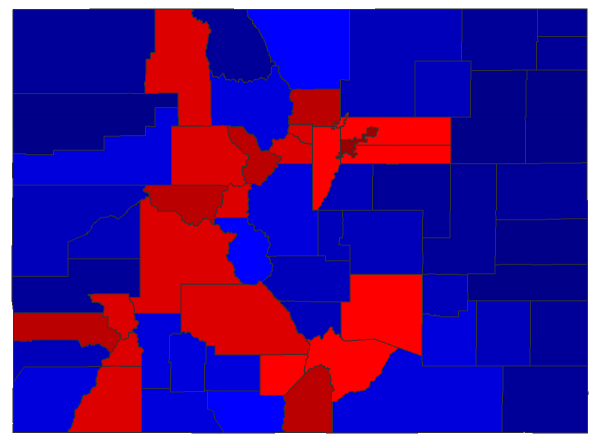 2014 Senatorial General Election - Colorado Election County Map