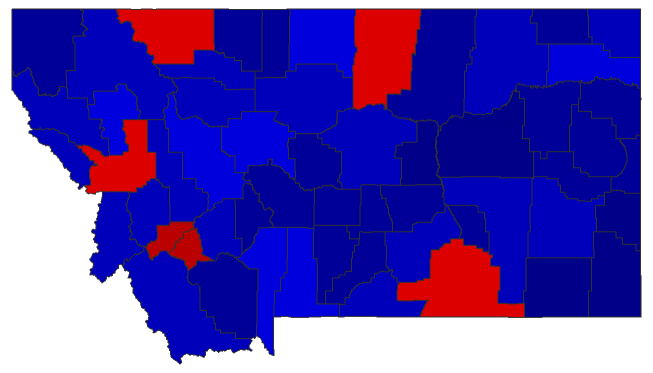 2014 Senatorial General Election - Montana Election County Map