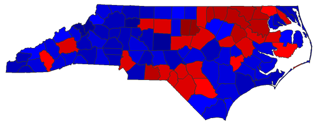 2014 Senatorial General Election - North Carolina Election County Map