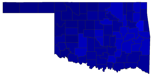 2014 Senatorial General Election - Oklahoma Election County Map