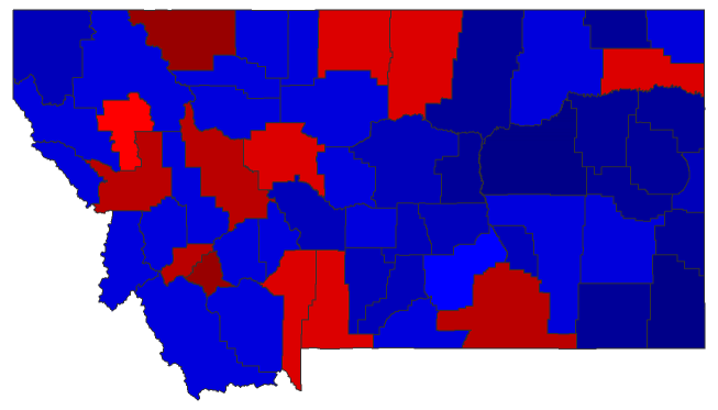 2016 Gubernatorial General Election - Montana Election County Map