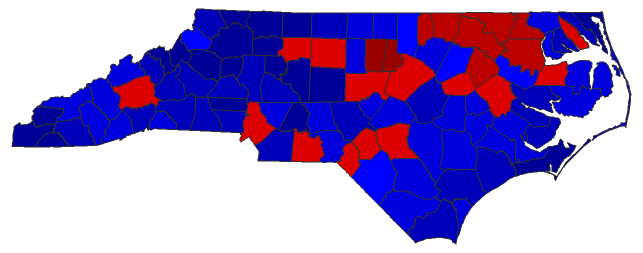 2016 Senatorial General Election - North Carolina Election County Map
