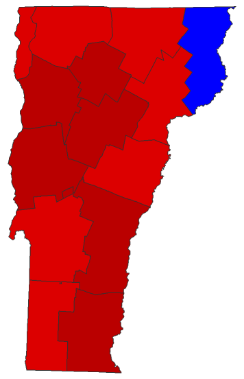 2016 Senatorial General Election - Vermont Election County Map