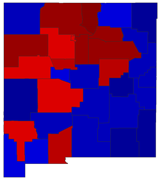 2018 Gubernatorial General Election - New Mexico Election County Map