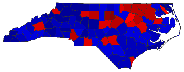 2020 Presidential General Election - North Carolina Election County Map