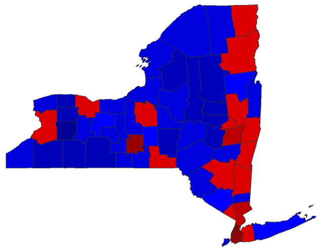 2020 Presidential General Election - New York Election County Map