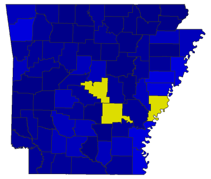 2020 Senatorial General Election - Arkansas Election County Map