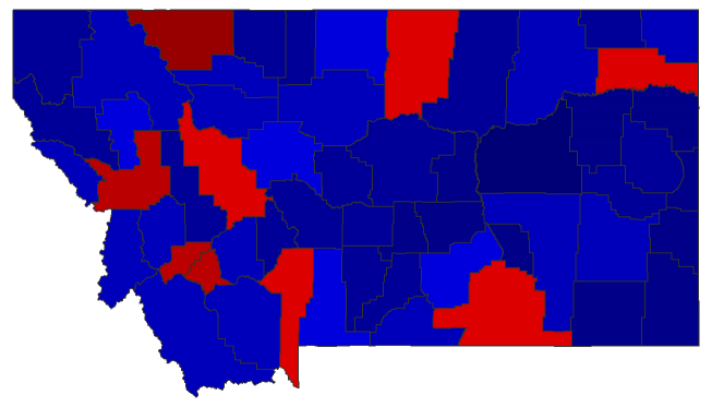 2020 Senatorial General Election - Montana Election County Map