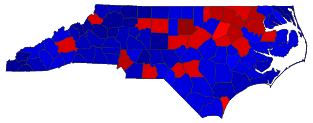 2020 Senatorial General Election - North Carolina Election County Map
