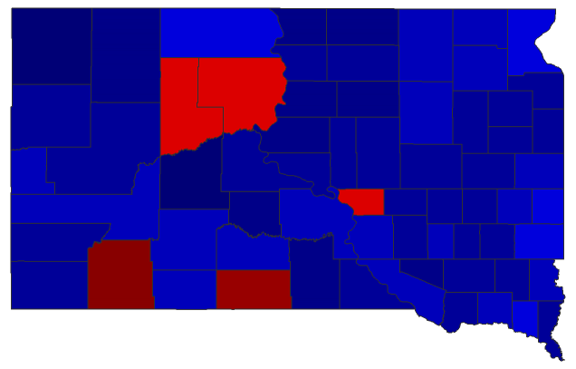 2020 Senatorial General Election - South Dakota Election County Map