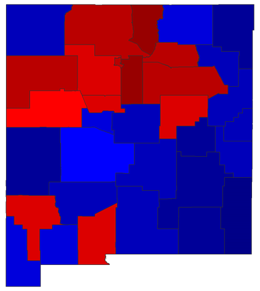 2022 Gubernatorial General Election - New Mexico Election County Map