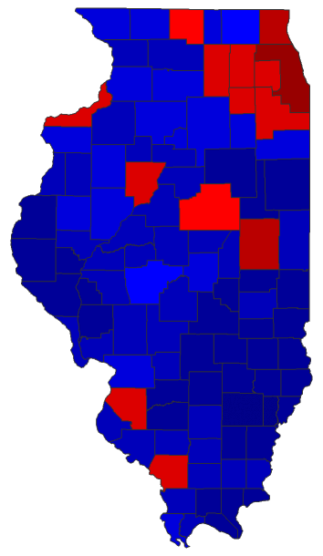 2022 Senatorial General Election - Illinois Election County Map