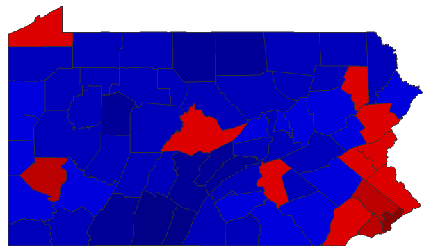 2022 Senatorial General Election - Pennsylvania Election County Map