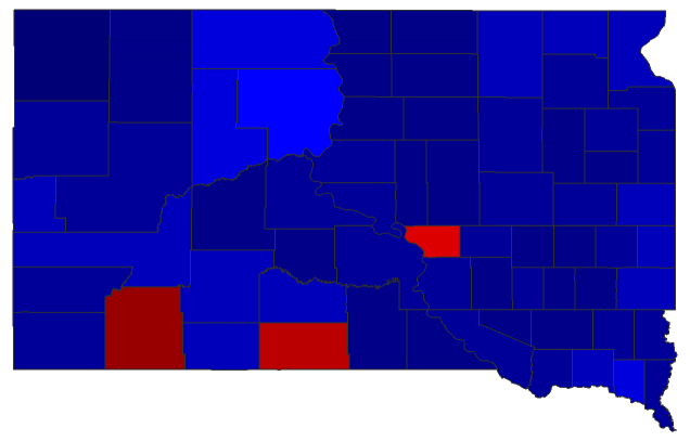 2022 Senatorial General Election - South Dakota Election County Map