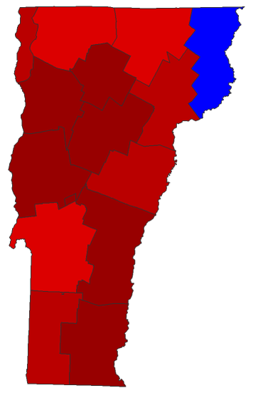2022 Senatorial General Election - Vermont Election County Map