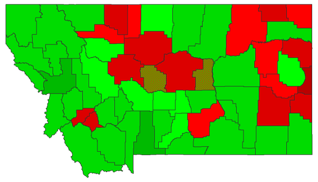 2016 Presidential Democratic Primary - Montana Election County Map