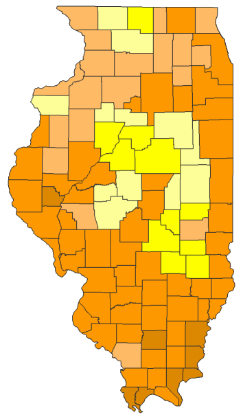 2016 Presidential Republican Primary - Illinois Election County Map