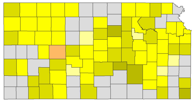 2016 Presidential Republican Caucus - Kansas Election County Map