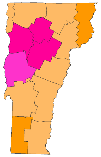 2016 Presidential Republican Primary - Vermont Election County Map