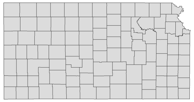 2020 Presidential Democratic Primary - Kansas Election County Map