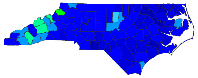 2020 Presidential Democratic Primary - North Carolina Election County Map