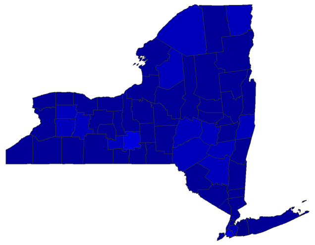 2020 Presidential Democratic Primary - New York Election County Map