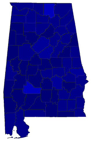 2024 Presidential Republican Primary - Alabama Election County Map