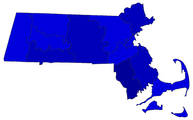 2024 Presidential Republican Primary - Massachusetts Election County Map