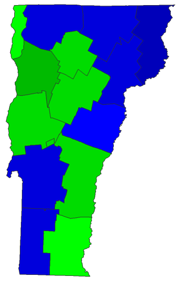 2024 Presidential Republican Primary - Vermont Election County Map