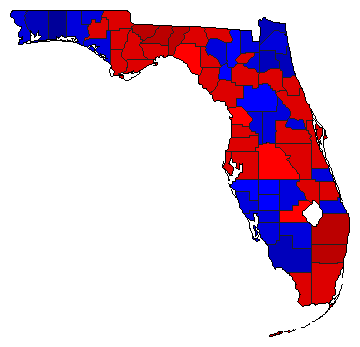 2000 Florida County Map of General Election Results for Senator