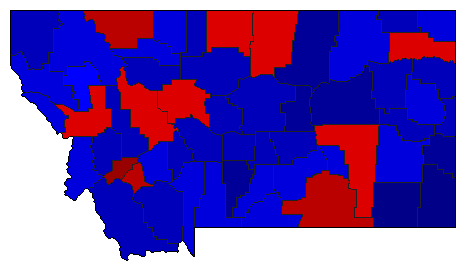 2000 Montana County Map of General Election Results for Senator