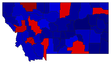 2020 Montana County Map of General Election Results for Senator
