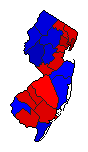 1996 New Jersey County Map of General Election Results for Senator