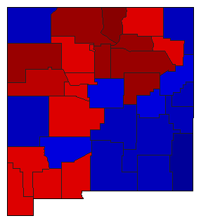 2014 New Mexico County Map of General Election Results for Senator