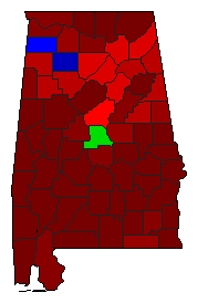 1914 Alabama County Map of General Election Results for Senator