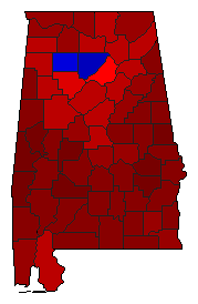1978 Alabama County Map of General Election Results for Governor